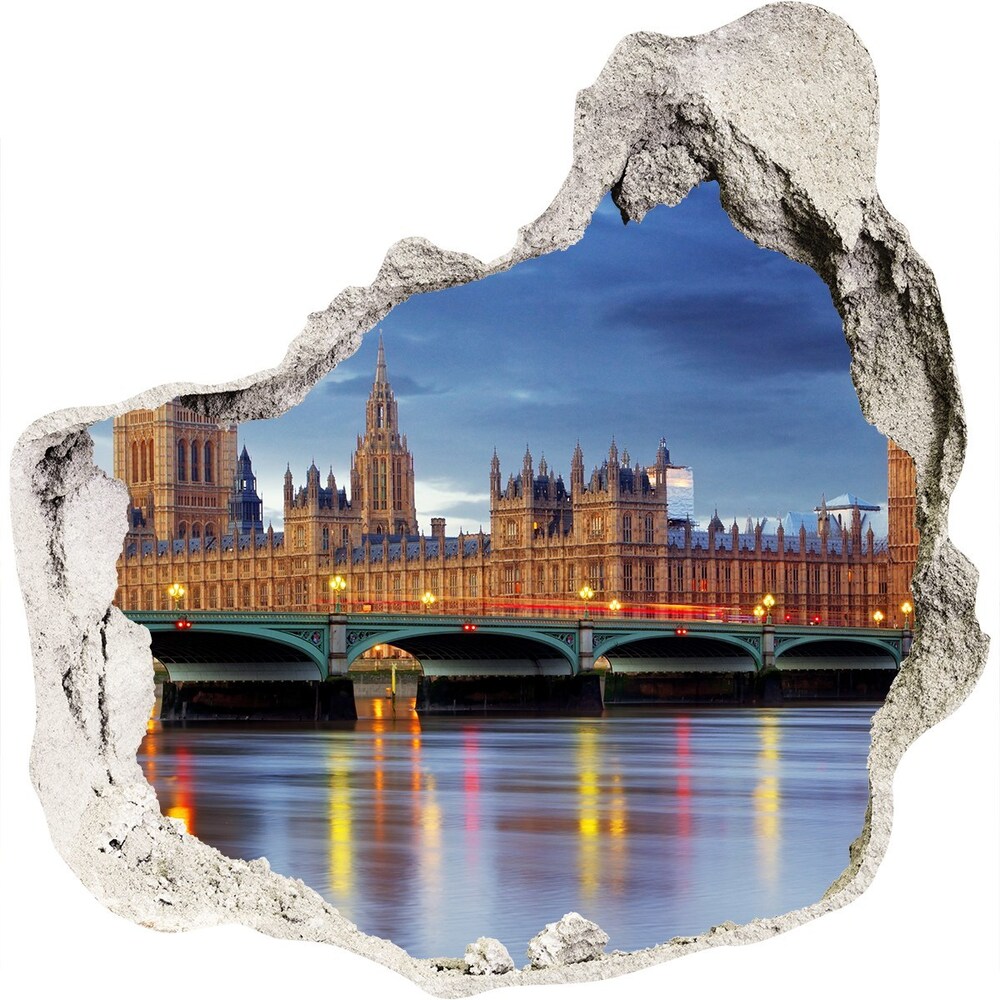 Fototapeta díra na zeď 3D Temže Londýn