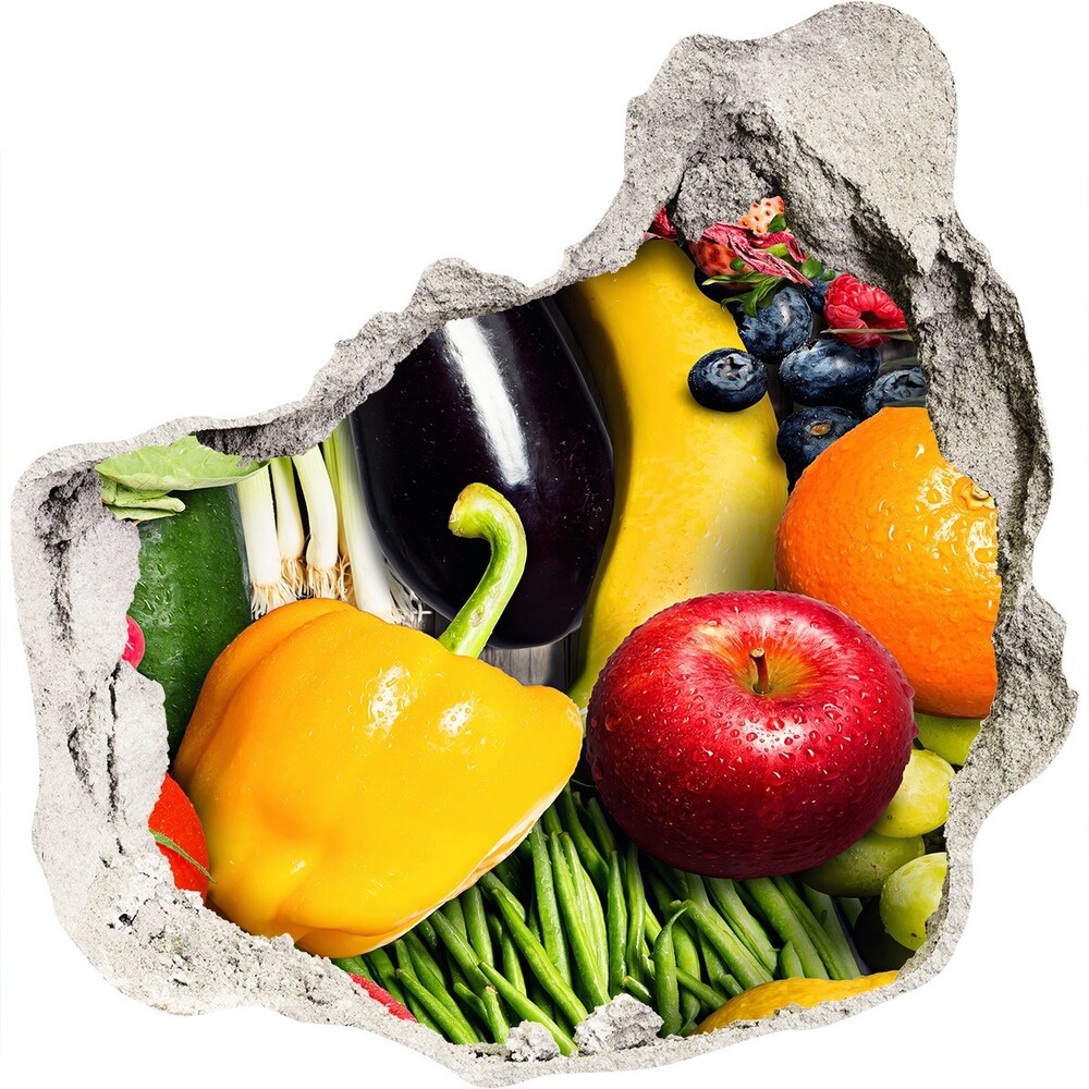 Nálepka 3D díra Zelenina a ovoce
