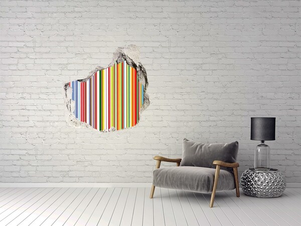Díra 3D fototapeta na stěnu Barevné pásky