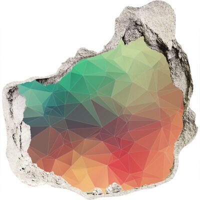 Díra 3D fototapeta nálepka Barevná geometrie v díře ve zdi