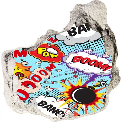 Foto fotografie díra na zeď Exploze barev ve stylu komiksu