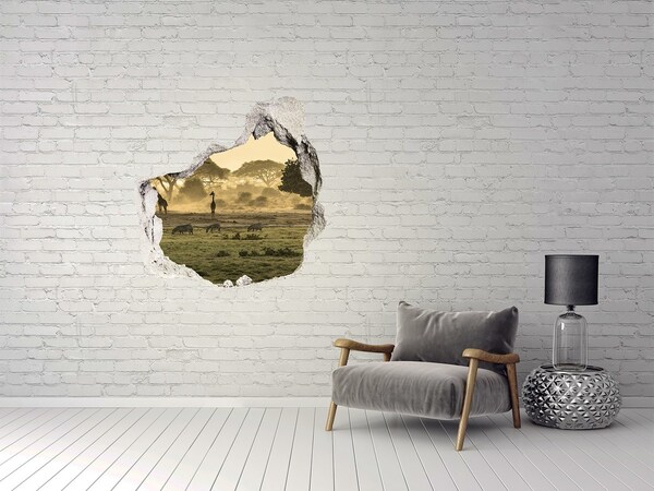 Nálepka fototapeta 3D Žirafy na savaně