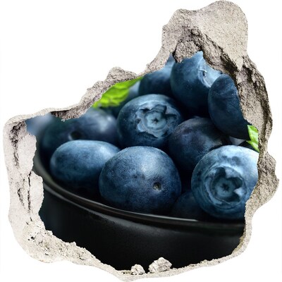 Nálepka 3D díra beton Borůvky v díře ve zdi