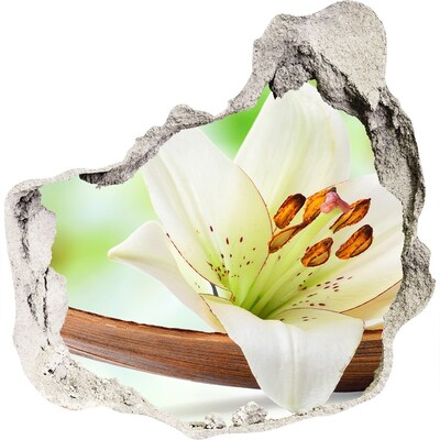 Samolepící díra nálepka beton Květinová oáza v betonu