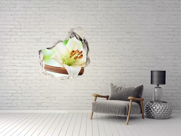 Samolepící díra nálepka beton Květinová oáza v betonu