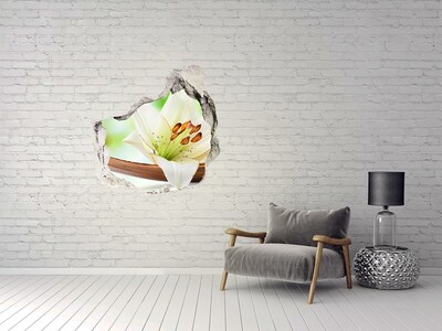 Samolepící díra nálepka beton Květinová oáza v betonu