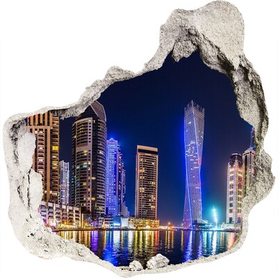 Nálepka fototapeta 3D výhled Dubaj noc