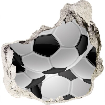 Fototapeta díra na zeď 3D Fotbalová iluze na zdi