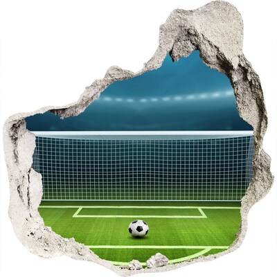 Fototapeta díra na zeď 3D nálepka Fotbalový stadion za dírou ve zdi