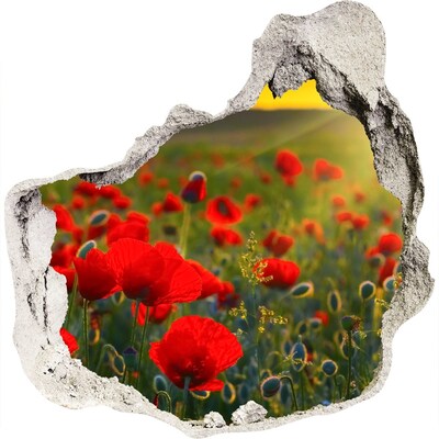 Nálepka fototapeta 3D výhled Květinový ráj jako díra ve zdi