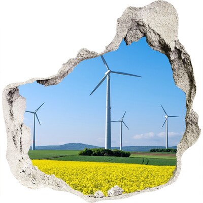 Nálepka fototapeta 3D výhled Větrné farmy v zelených polích