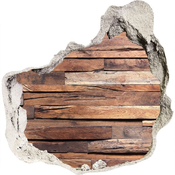 Fotoobraz díra na stěnu Dřevěná stěna v díře