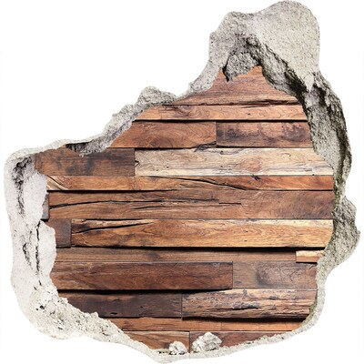 Fotoobraz díra na stěnu Dřevěná stěna v díře