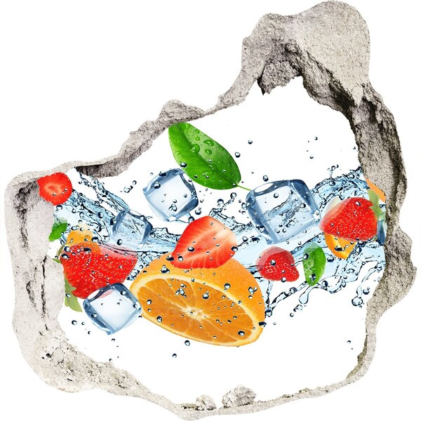 Nálepka 3D díra Ovocný koktejl ve vodní explozi