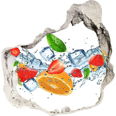 Nálepka 3D díra Ovocný koktejl ve vodní explozi