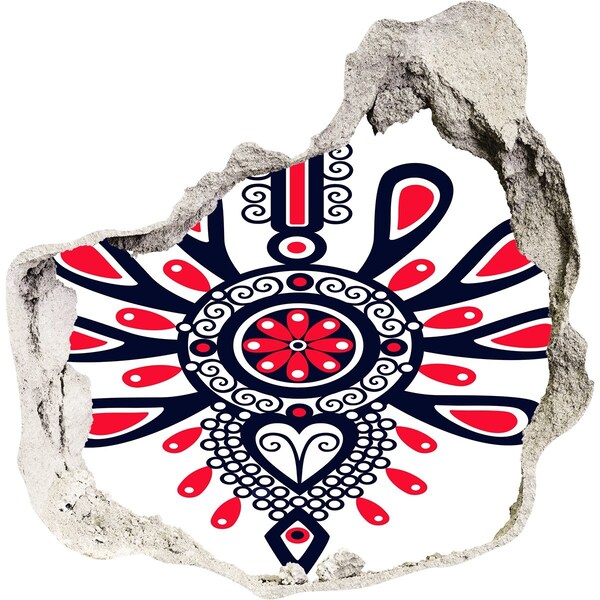 Díra 3D fototapeta na stěnu Barevný etnický vzor v díře ve zdi