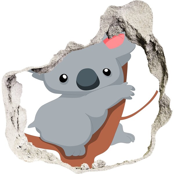 Díra 3D fototapeta nálepka Koala v díře ve zdi