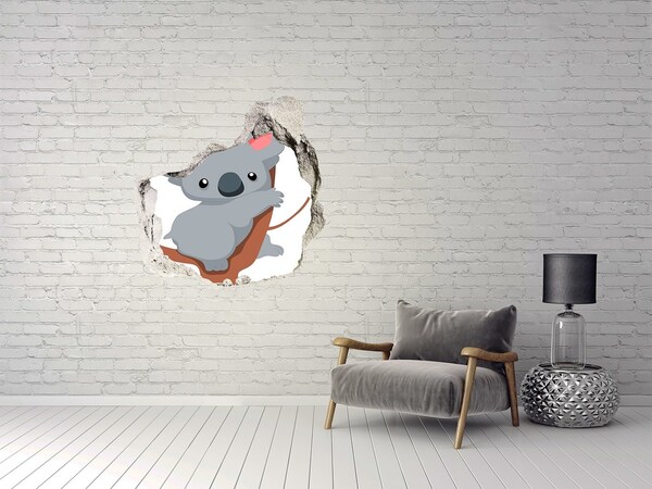 Díra 3D fototapeta nálepka Koala v díře ve zdi