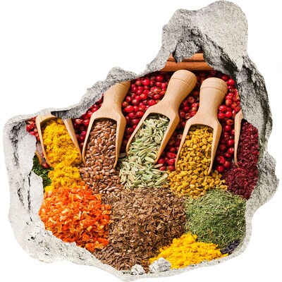 Nálepka díra na zeď Kuchyně plná koření