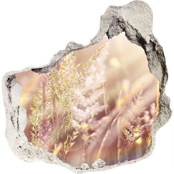 Samolepící díra nálepka Květinová louka za zdí