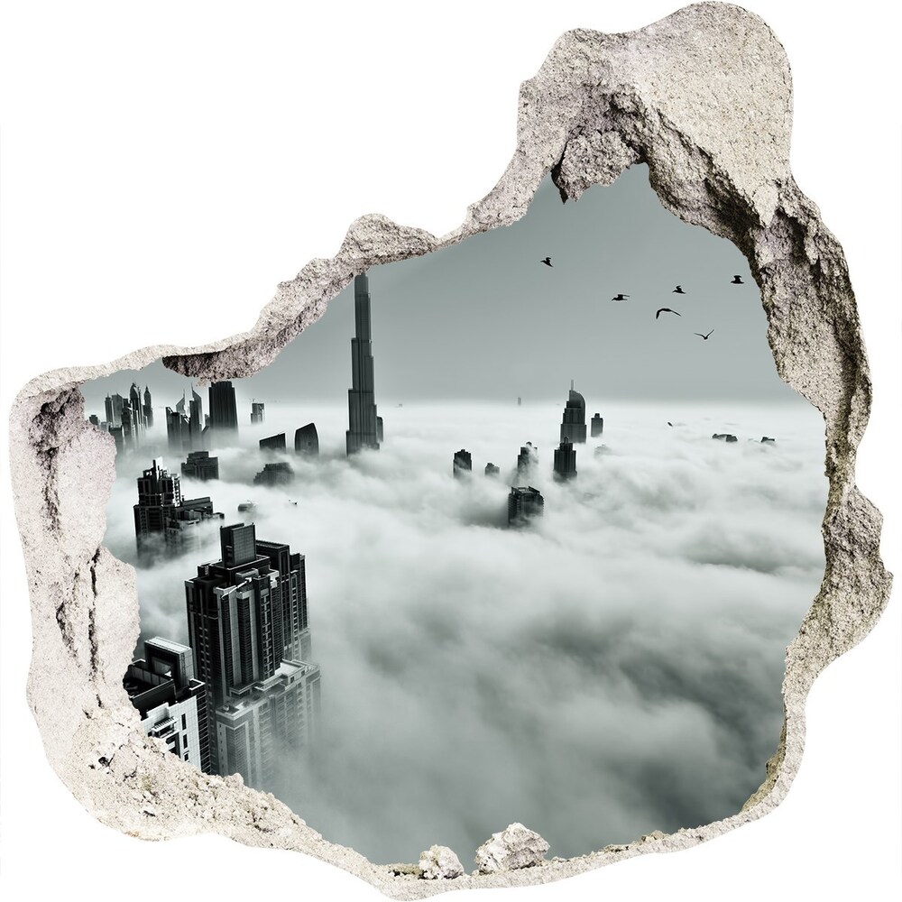 Fototapeta díra na zeď 3D Mlha nad Dubajem