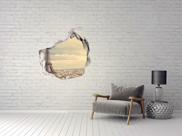 Fototapeta díra na zeď 3D Eiffelova věž Paříž