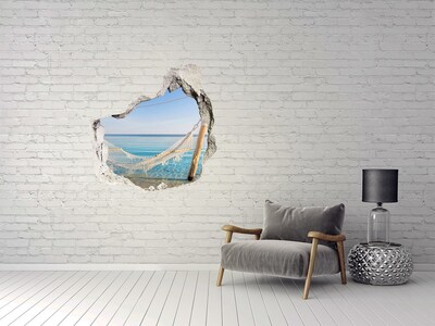 Nálepka fototapeta 3D výhled Houpací síť nad mořem
