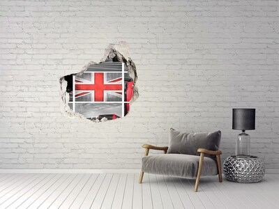 Fototapeta díra na zeď 3D Britská krajina v díře ve zdi
