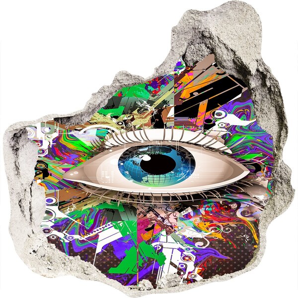 Díra 3D fototapeta nálepka Oko v barevné kompozici