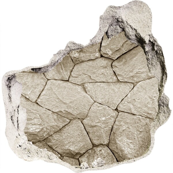 Fotoobraz díra na stěnu Rozbitá zeď s kameny