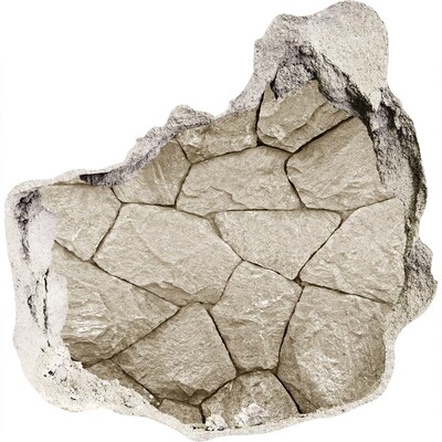 Fotoobraz díra na stěnu Rozbitá zeď s kameny