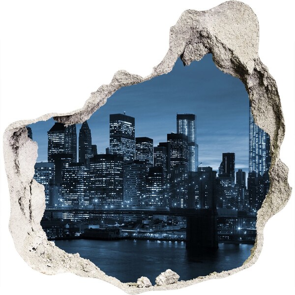 Fototapeta díra na zeď 3D Pohled na New York v noci
