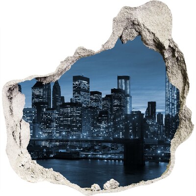 Fototapeta díra na zeď 3D Pohled na New York v noci