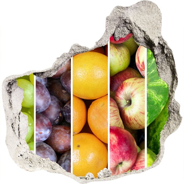 Nálepka díra na zeď beton Ovoce v betonu