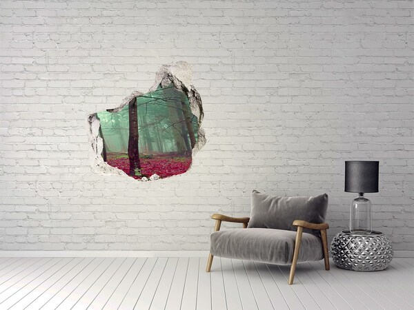 Samolepící díra nálepka Kouzelný les v mlze