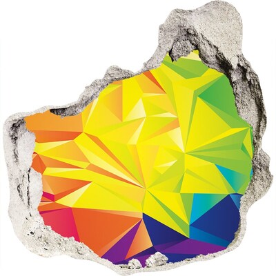 Díra 3D fototapeta na stěnu Barevná exploze v betonové díře