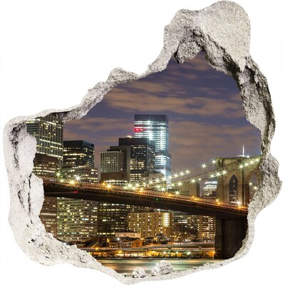 Fototapeta díra na zeď 3D Pohled na Brooklynský most v noci