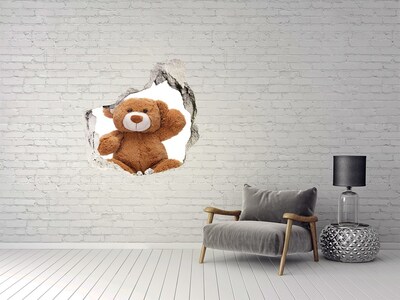 Díra 3D fototapeta na stěnu Plyšový medvídek