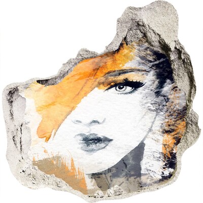 Díra 3D fototapeta nálepka Portrét ve zlatých odstínech