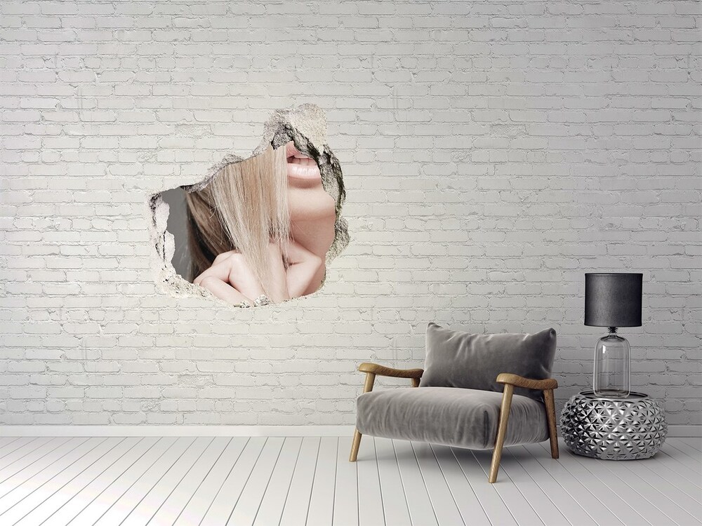 Fotoobraz díra na stěnu Hezká blondýnka