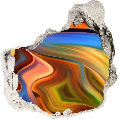 Díra 3D fototapeta nálepka Barevná krajina v díře ve zdi