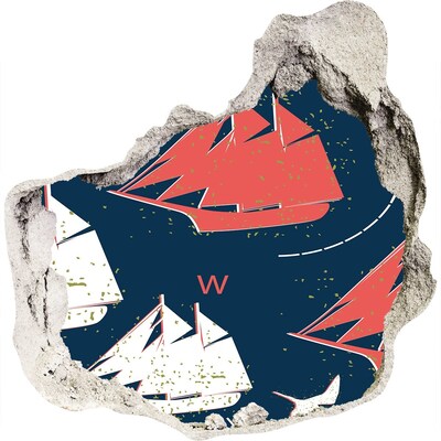 Fototapeta díra na zeď Lodě na moři