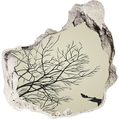 Díra 3D fototapeta na stěnu Vrány na stromě