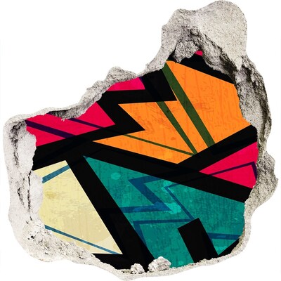 Fotoobraz díra na stěnu Barevná nástěnná malba v díře ve zdi