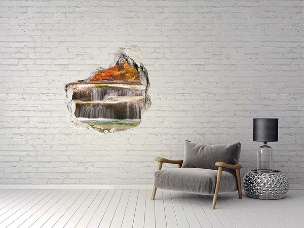 Nálepka fototapeta 3D Vodopád podzim