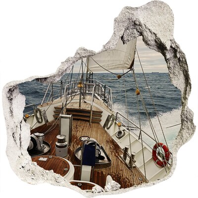 Foto fotografie díra na zeď Jachta na moři