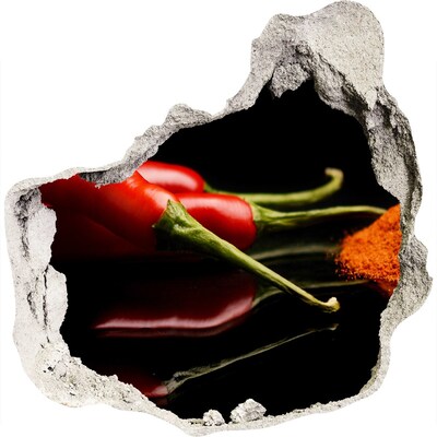Nálepka 3D díra Chilli a pepř
