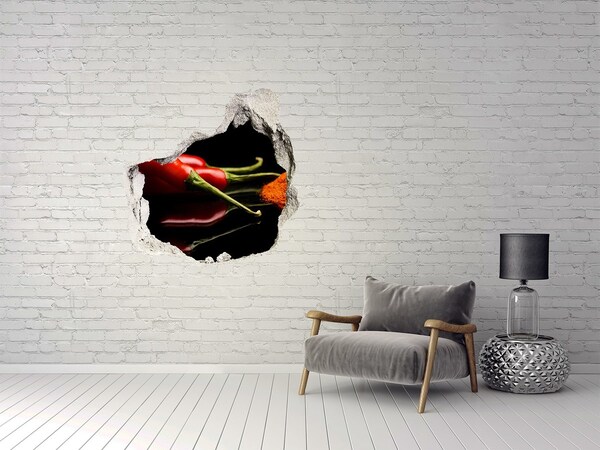 Nálepka 3D díra Chilli a pepř