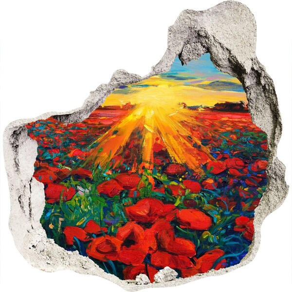 Samolepící díra nálepka Květinová louka na slunci