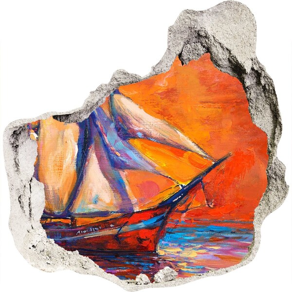 Foto fotografie díra na zeď Západ slunce na moři